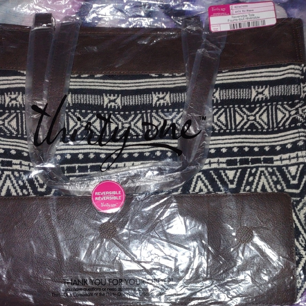 Thirty-One Brown and Black Tote Bag